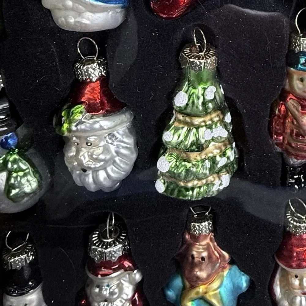 VTG‎ MerryBrite CHRISTMAS FIGURAL ORNAMENTS (12ct) HandBlown - 2.5